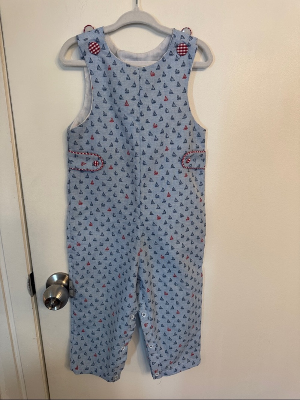 Light Blue Nautical Sailboat Print Romper